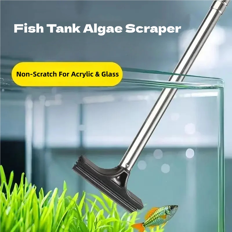 Marine Aquarium Glass Scraper - Raspador de Algas Telescópico para Aquário,