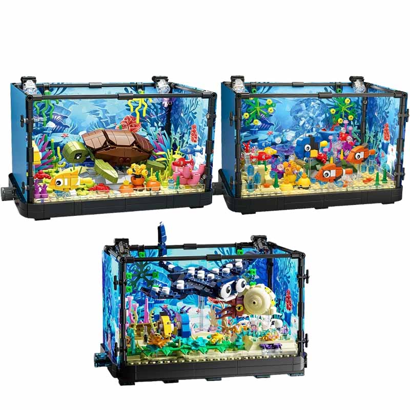 Conjunto de blocos de construç - Aquarium Marine Fishes avaliação e preço