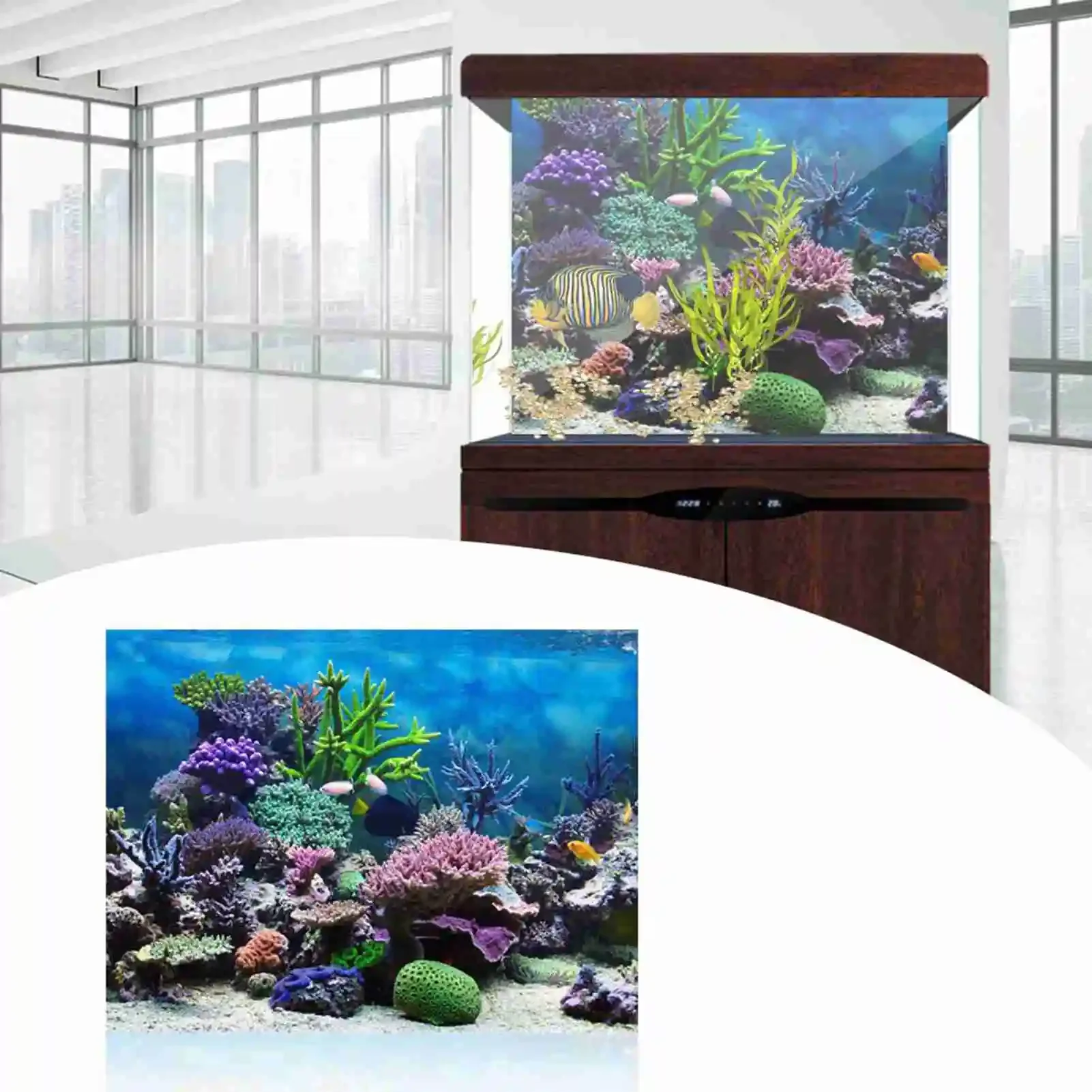 3D Aquarium Paisagem HD Poster - Marine Aquarium Glue avaliação e preço